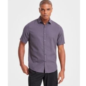 Alfani, Men's Short-Sleeve Solid Textured Shirt 2 XL